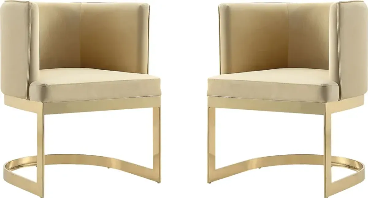 Oonella Beige Side Chair, Set of 2