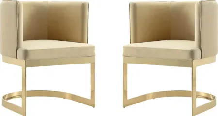 Oonella Beige Side Chair, Set of 2