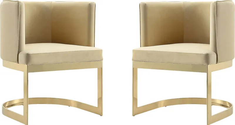 Oonella Beige Side Chair, Set of 2
