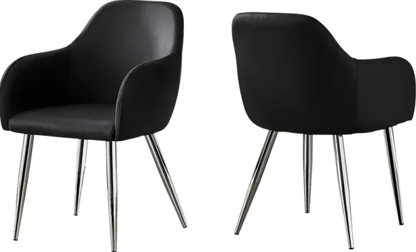 Vietor Black Chrome Arm Chair