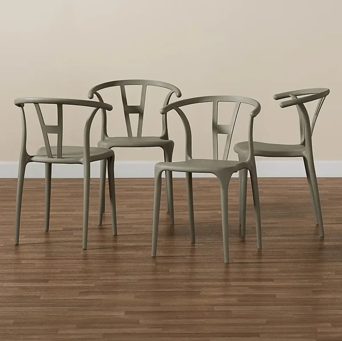 Valverde Beige Arm Chair, Set of 4