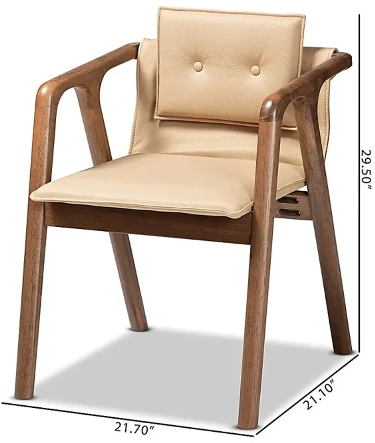 Wogan Beige Arm Chair, Set of 2