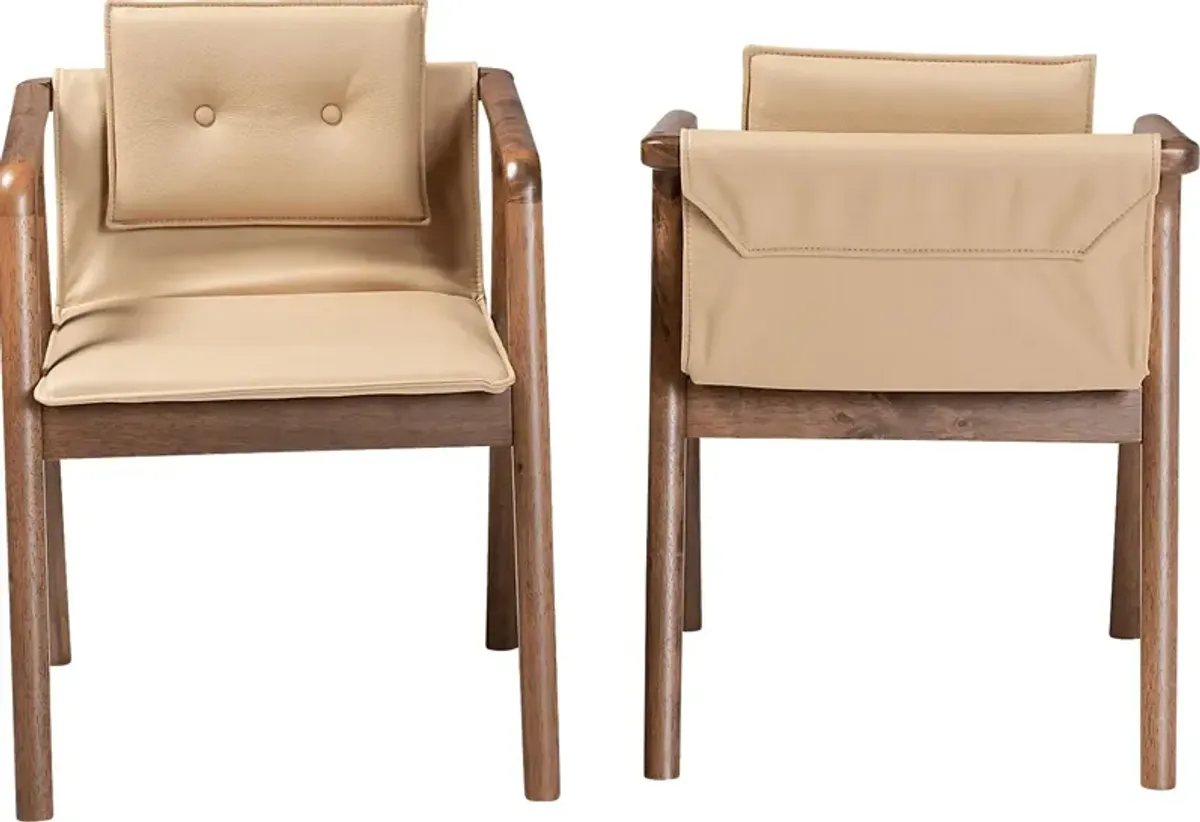 Wogan Beige Arm Chair, Set of 2