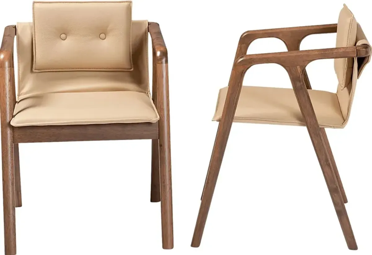 Wogan Beige Arm Chair, Set of 2