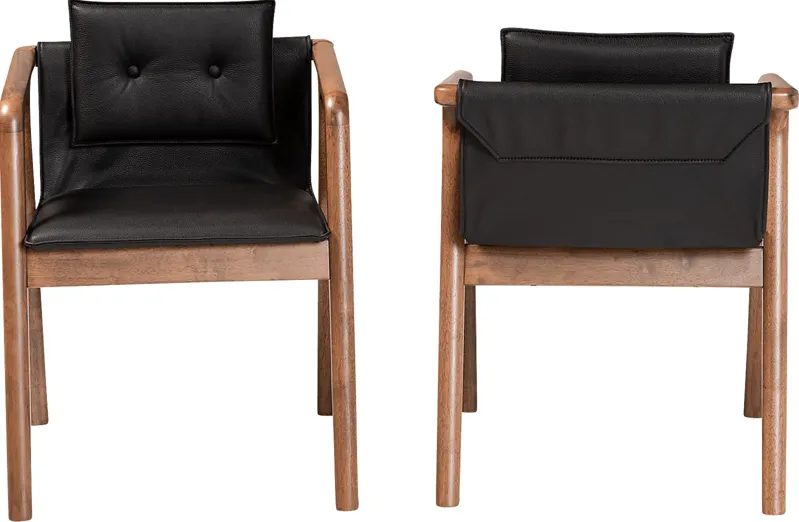 Wogan Black Arm Chair, Set of 2