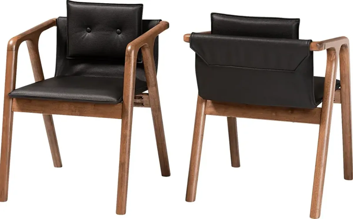 Wogan Black Arm Chair, Set of 2