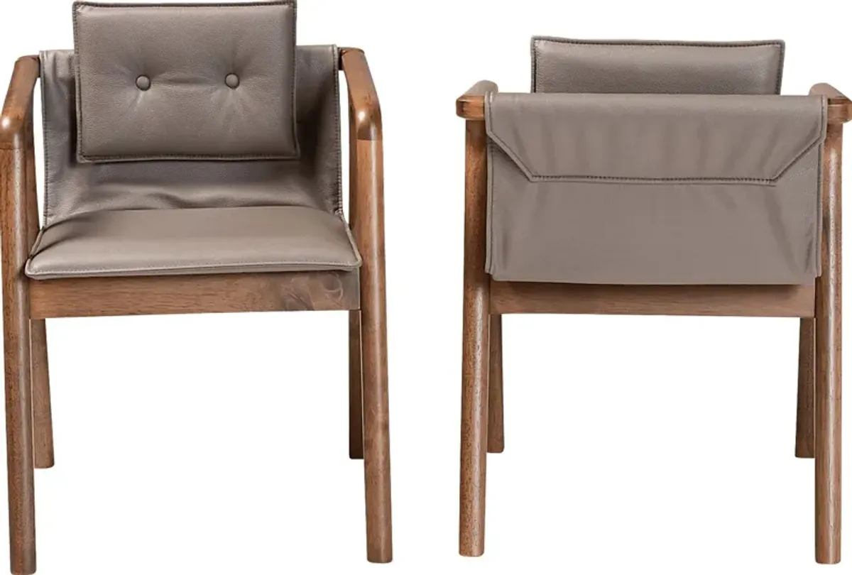 Wogan Gray Arm Chair, Set of 2