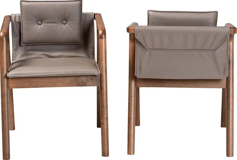 Wogan Gray Arm Chair, Set of 2