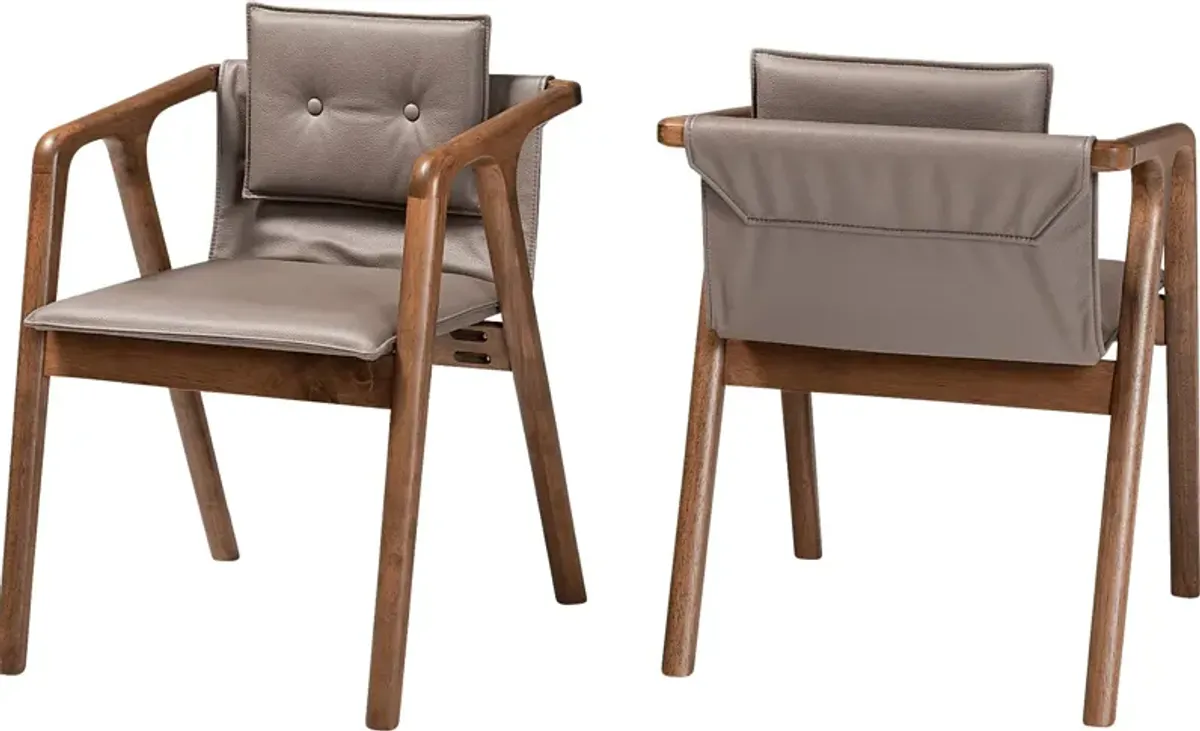 Wogan Gray Arm Chair, Set of 2