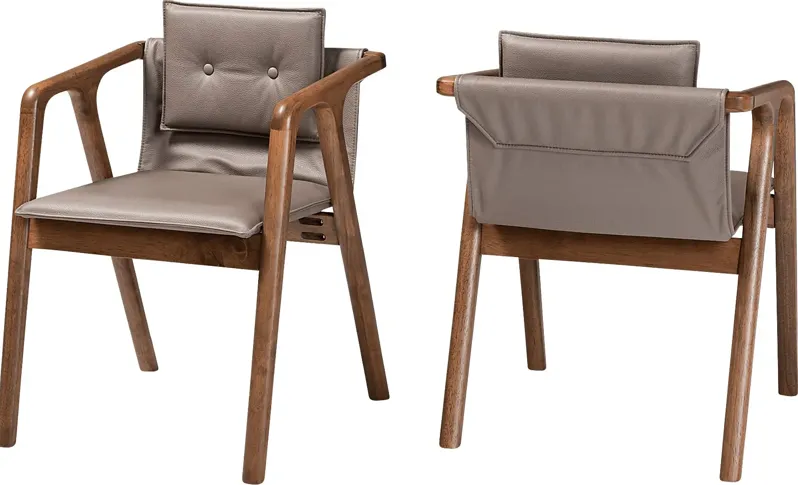 Wogan Gray Arm Chair, Set of 2