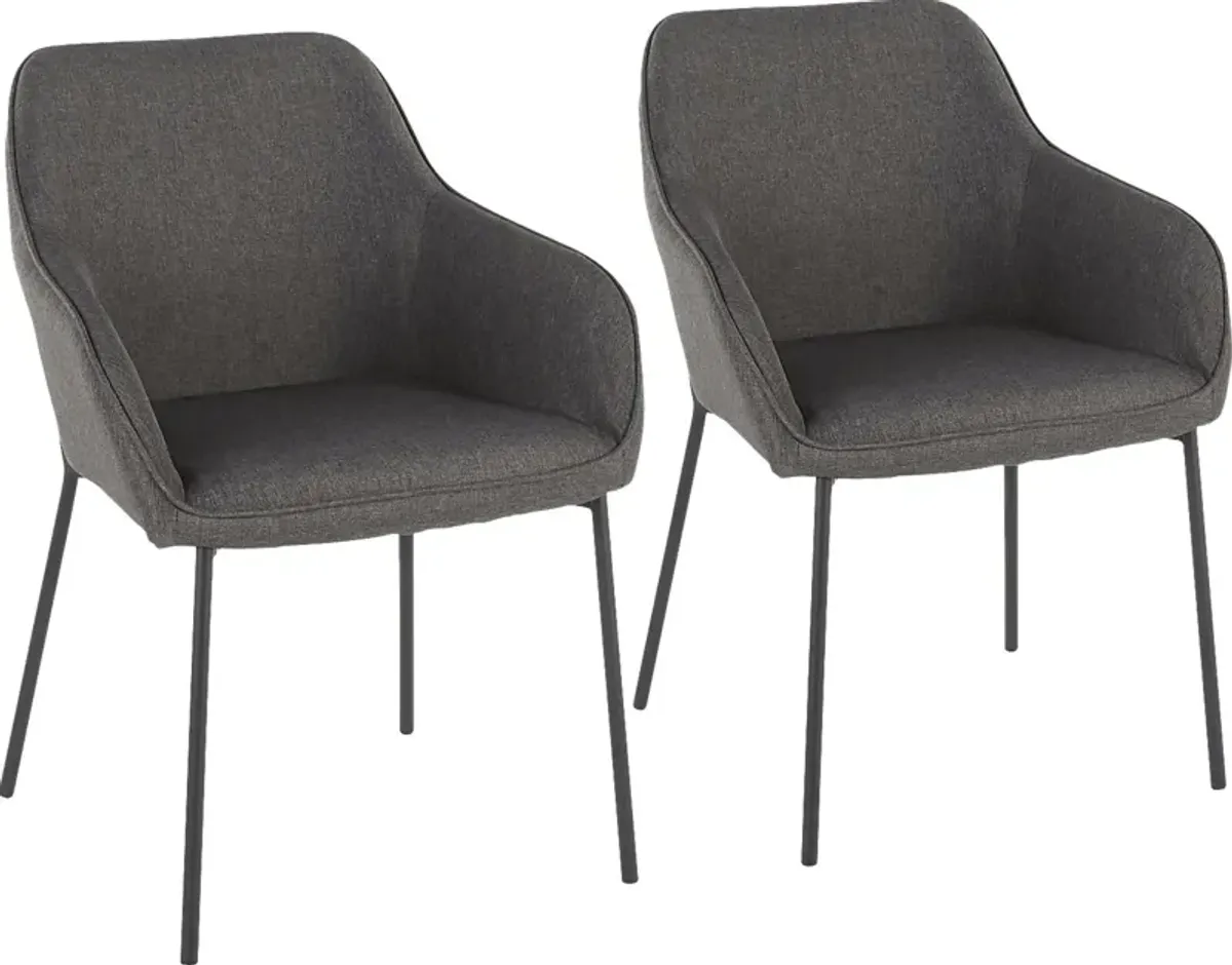 Evarts Charcoal Dining Chair, Set of 2