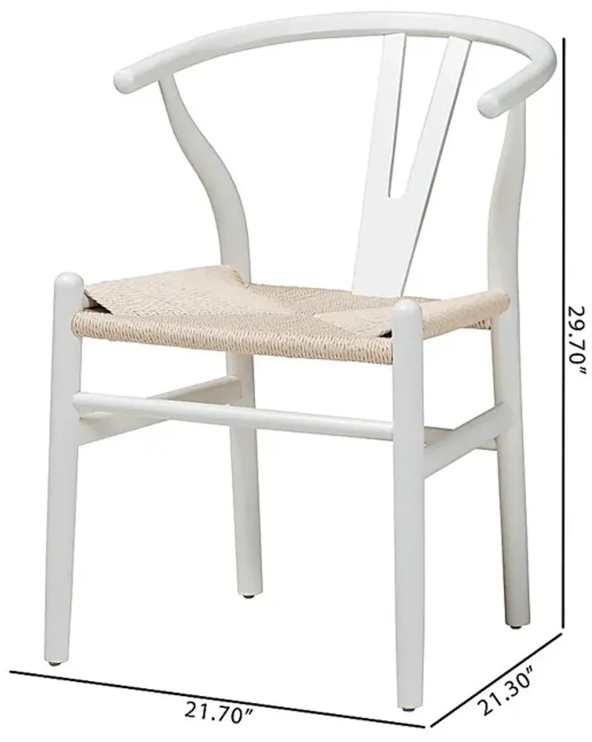 Fertell White Arm Chair, Set of 2