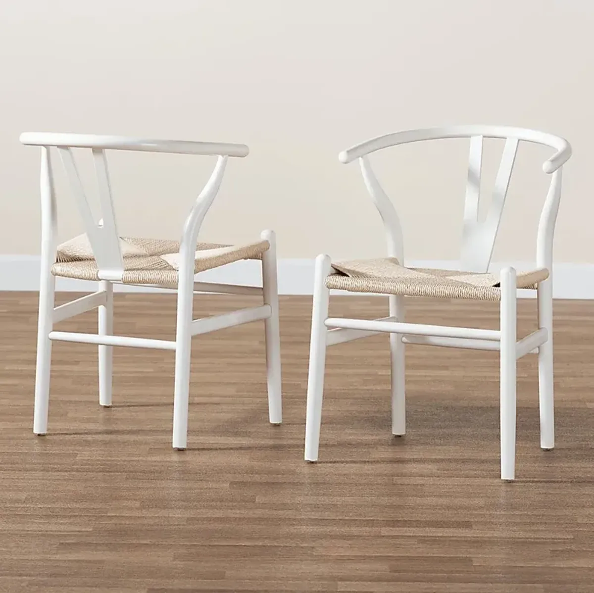 Fertell White Arm Chair, Set of 2