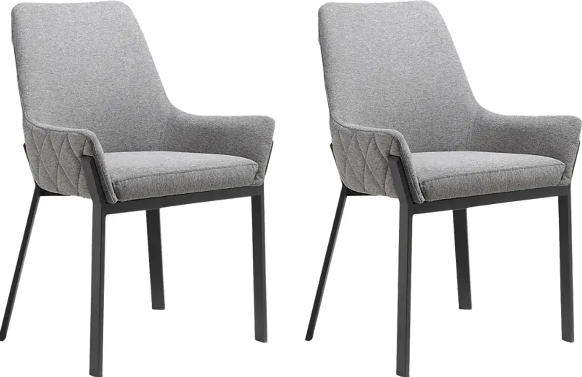 Karlowe Gray Arm Chair, Set of 2