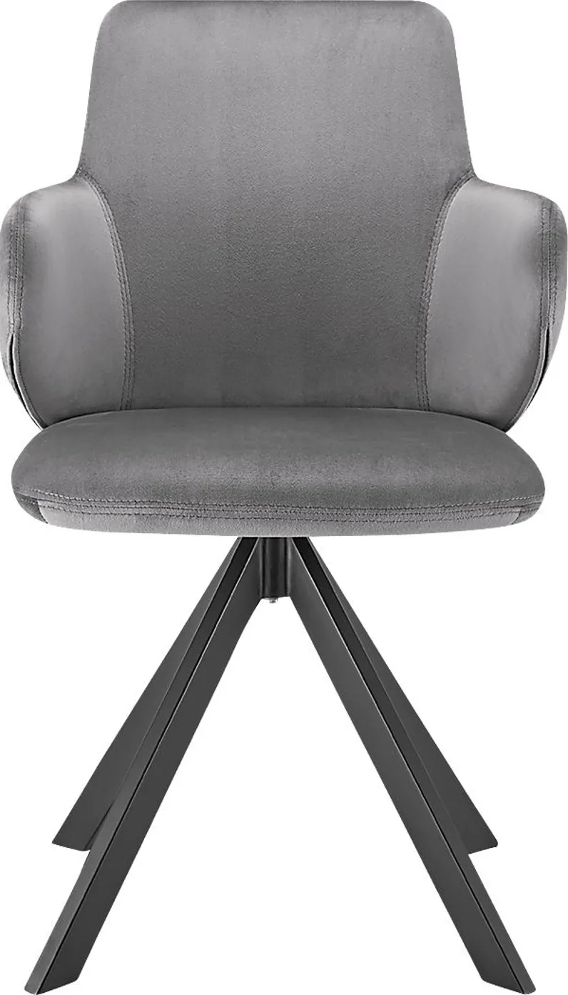 Spoklies Gray Swivel Arm Chair