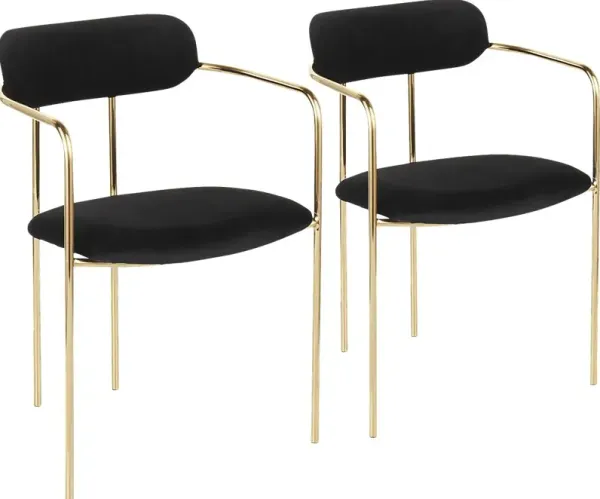 Meckling Black Arm Chair, Set of 2