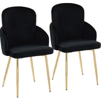 Maglista I Black Velvet Dining Chair Set of 2