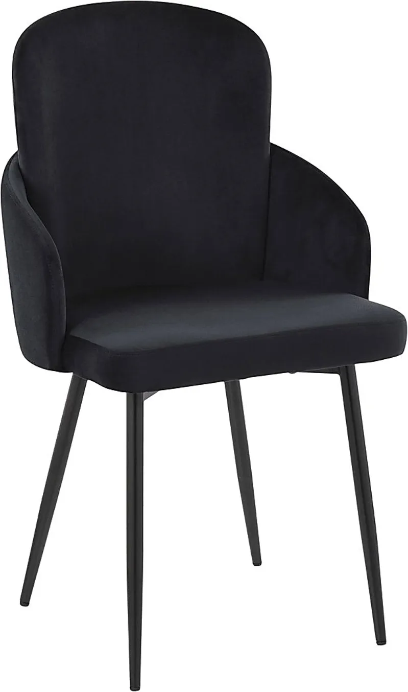 Maglista II Black Velvet Dining Chair Set of 2