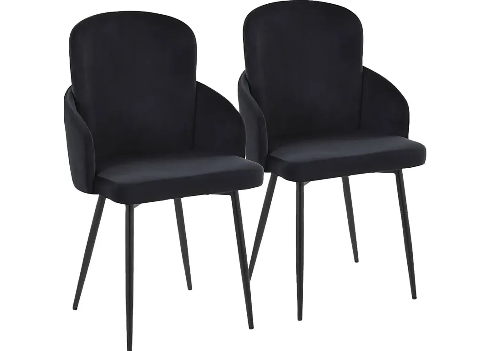 Maglista II Black Velvet Dining Chair Set of 2