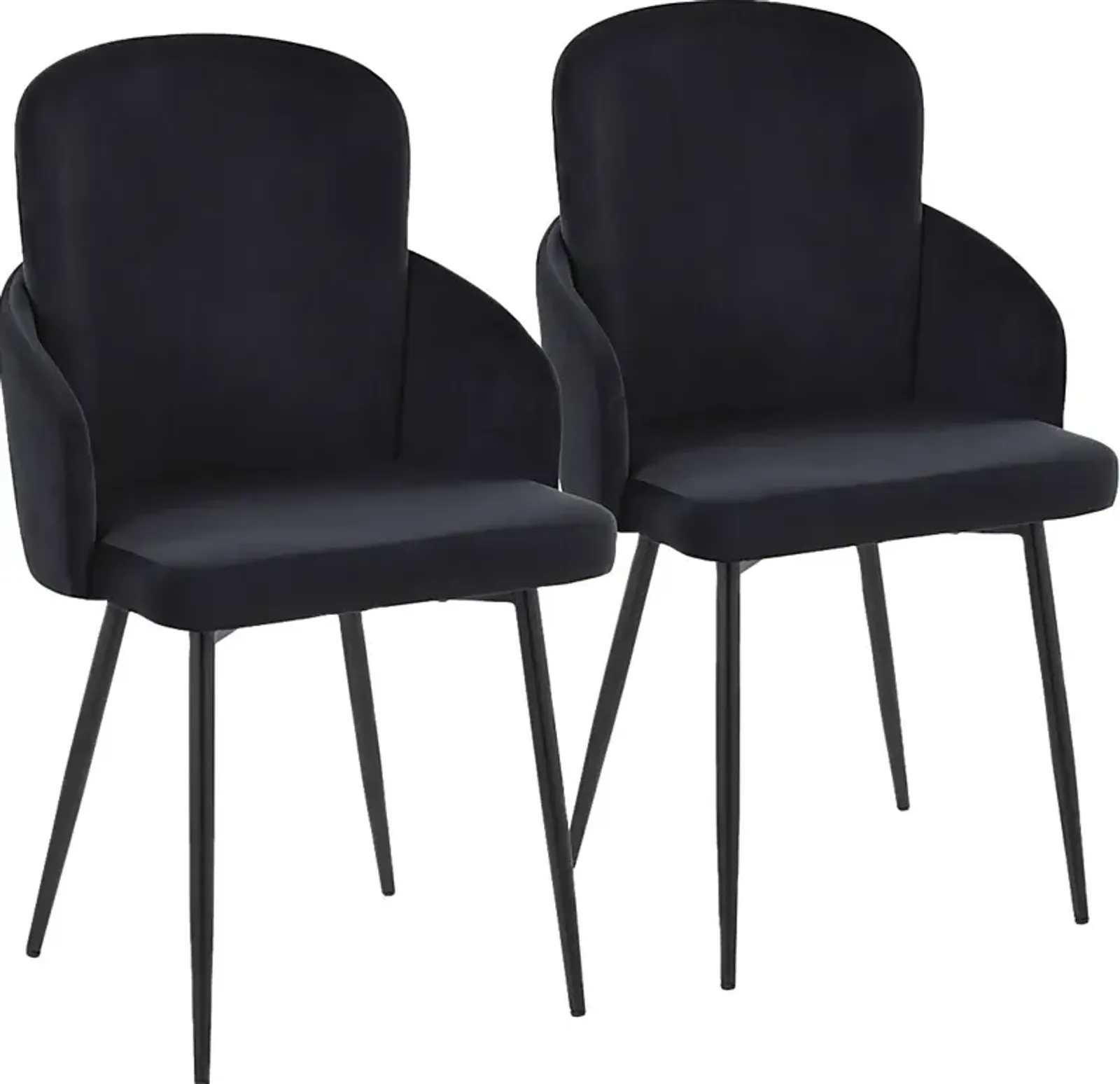 Maglista II Black Velvet Dining Chair Set of 2