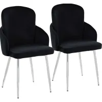 Maglista III Black Velvet Dining Chair Set of 2