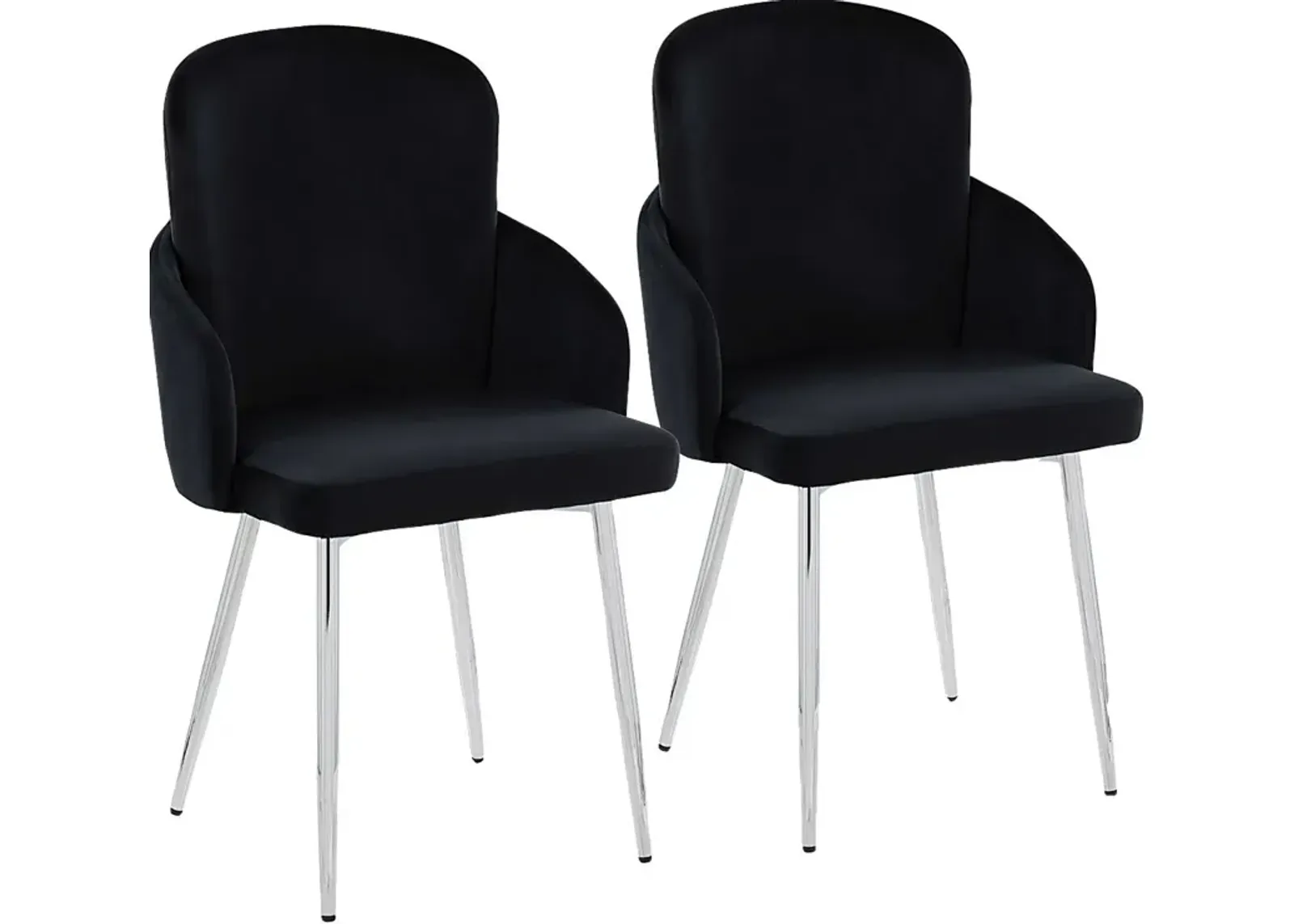 Maglista III Black Velvet Dining Chair Set of 2