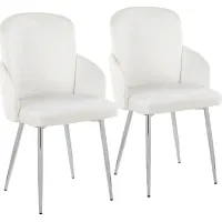 Maglista III Cream Velvet Dining Chair Set of 2