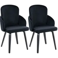 Maglista IV Black Velvet Dining Chair Set of 2