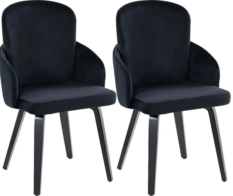 Maglista IV Black Velvet Dining Chair Set of 2