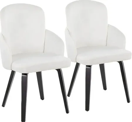 Maglista IV Cream Velvet Dining Chair Set of 2