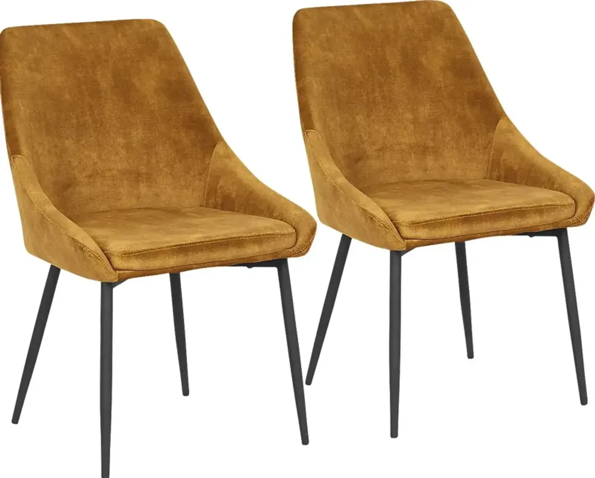 Dellrey Gold Dining Chair, Set of 2