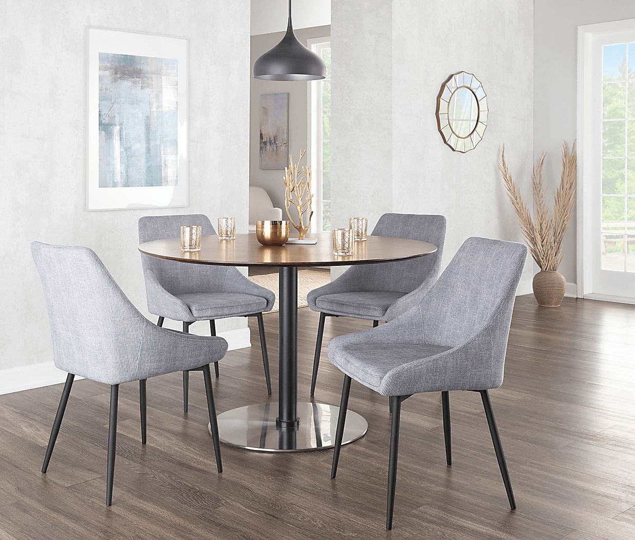 Dellrey Light Gray Dining Chair, Set of 2