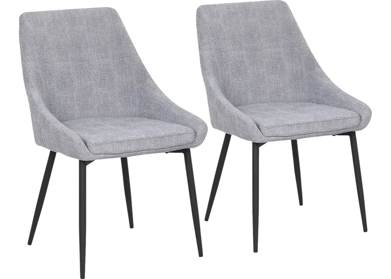 Dellrey Light Gray Dining Chair, Set of 2