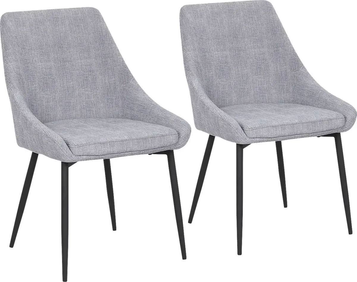 Dellrey Light Gray Dining Chair, Set of 2