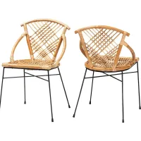 Penelola Brown Arm Chair Set of 2