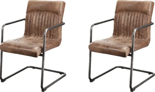 Medill Brown Arm Chair, Set of 2