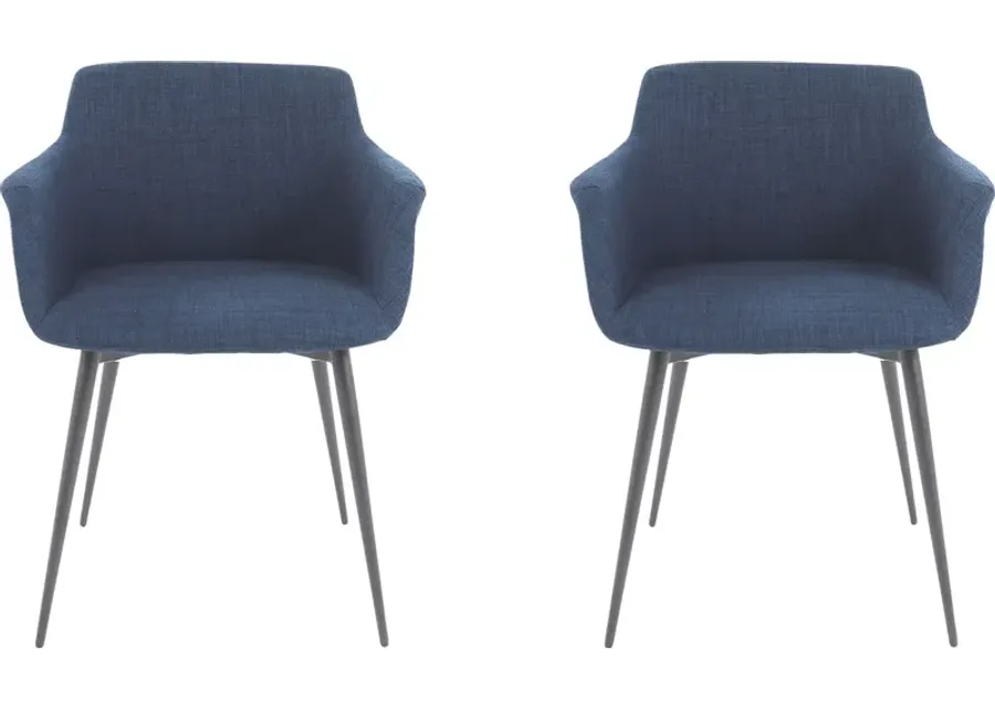 Farren Blue Arm Chair, Set of 2