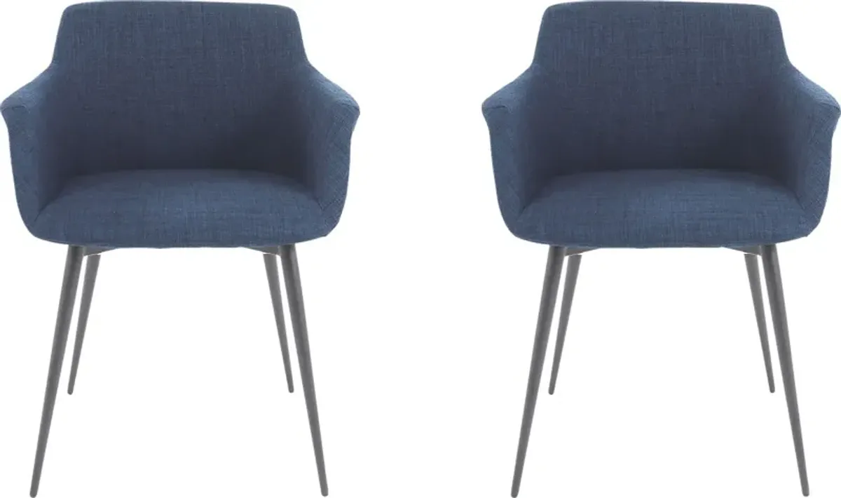 Farren Blue Arm Chair, Set of 2