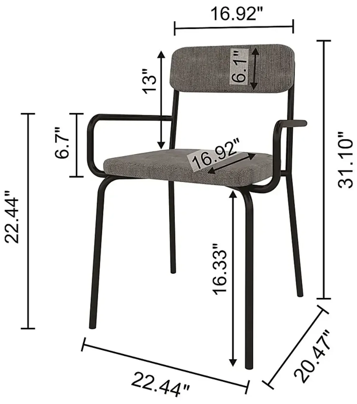 Donateil Black Arm Chair