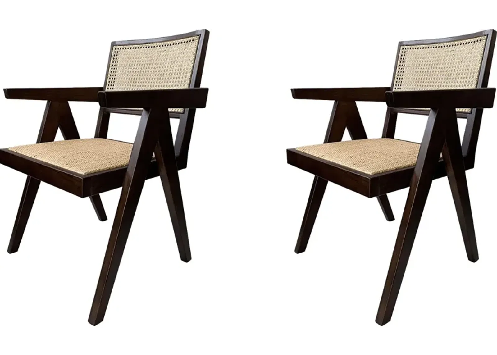 Caplon Black Arm Chair, Set of 2