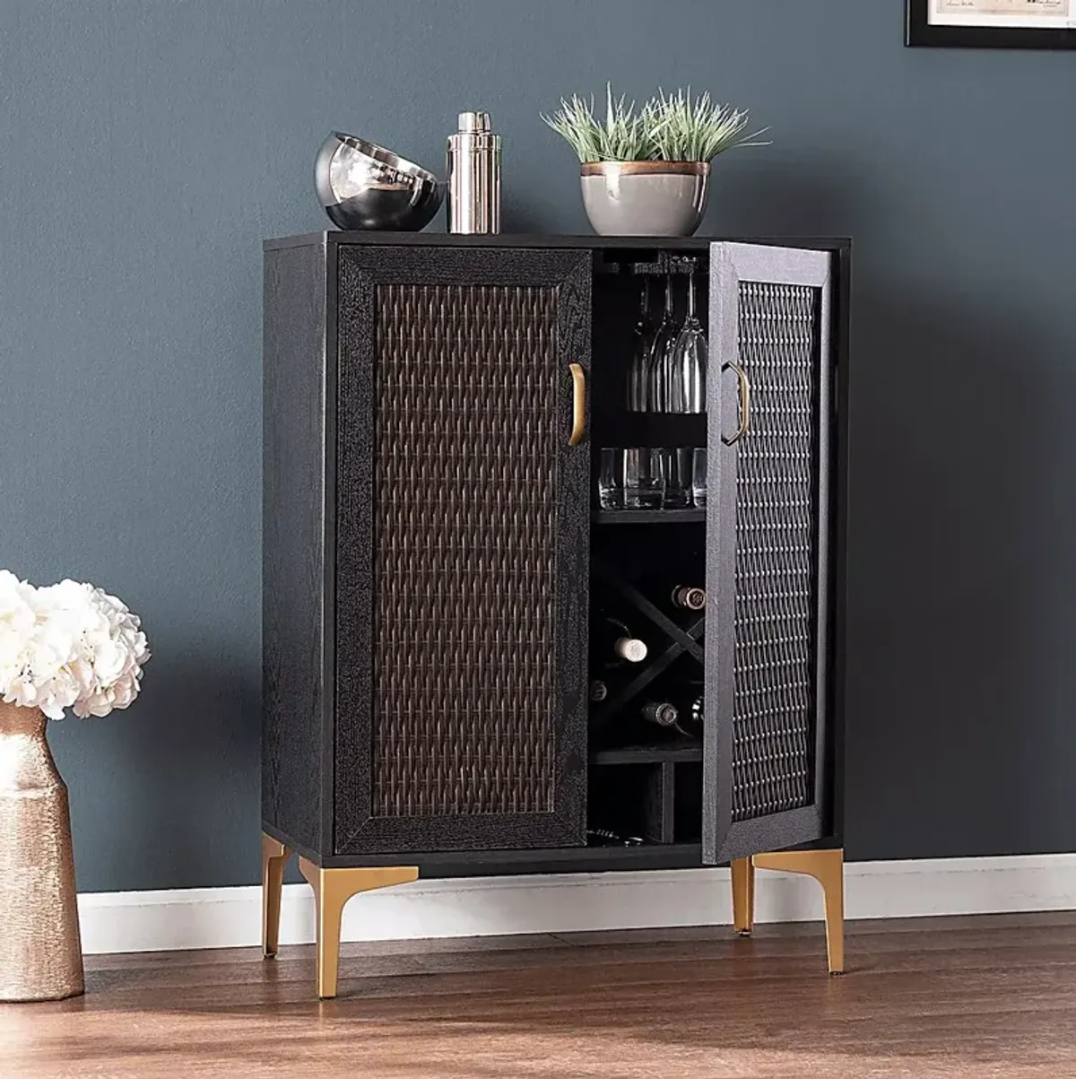 Tazwell Black Bar Cabinet