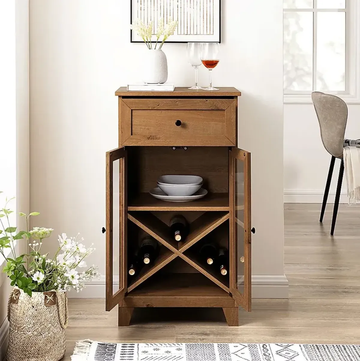 Micollet Oak Wine Cabinet