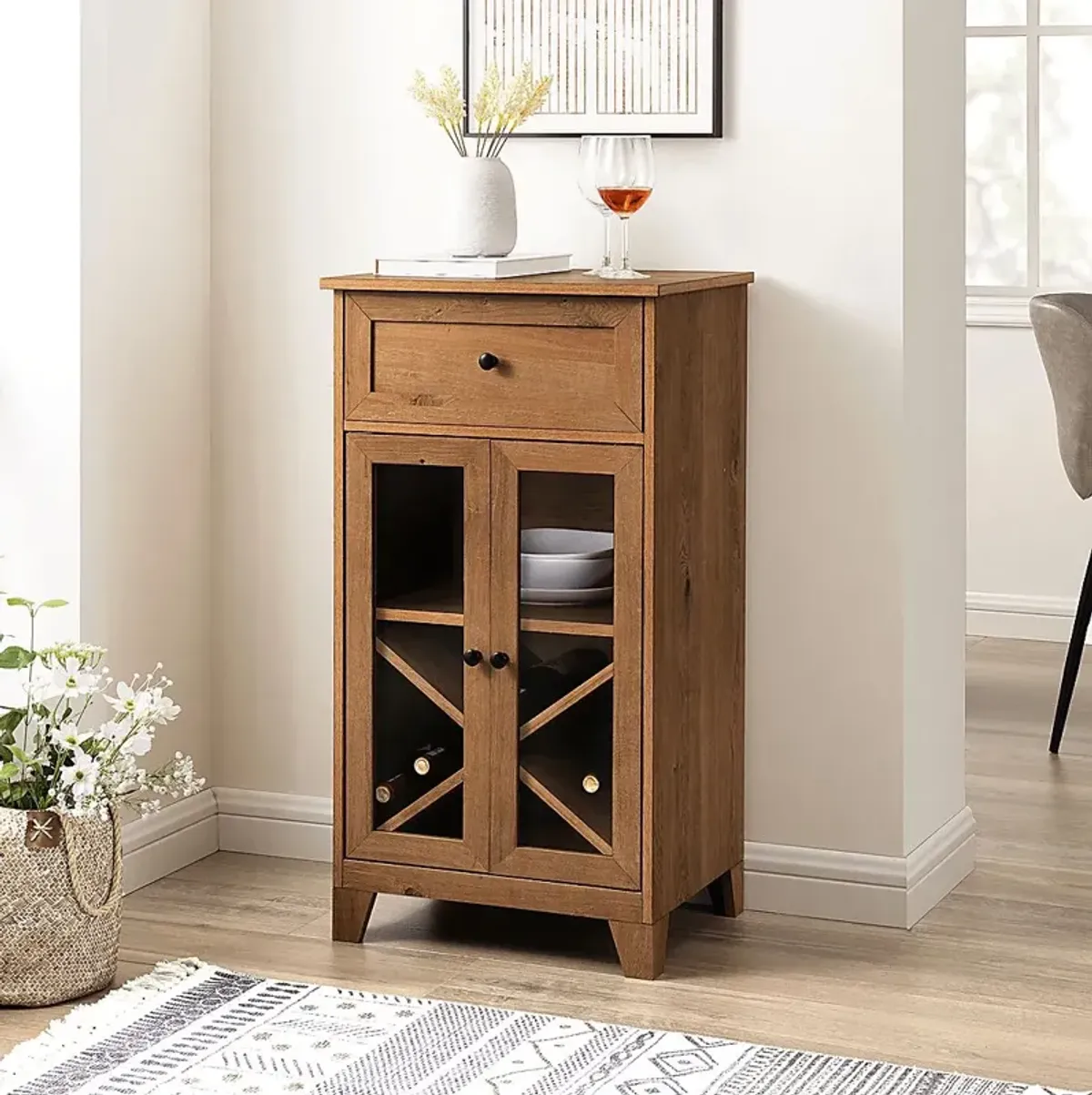 Micollet Oak Wine Cabinet