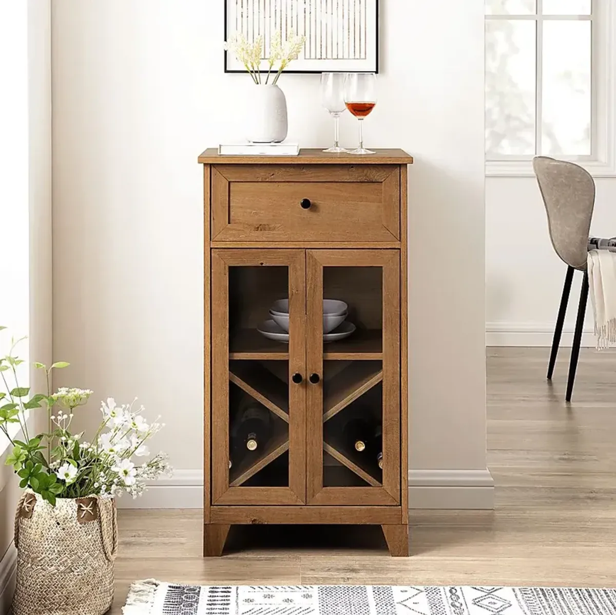 Micollet Oak Wine Cabinet