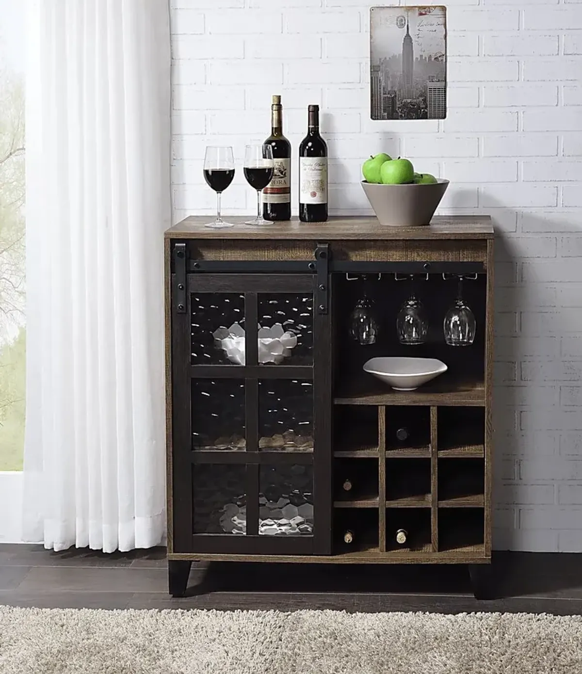 Vichenci Brown Wine Cabinet