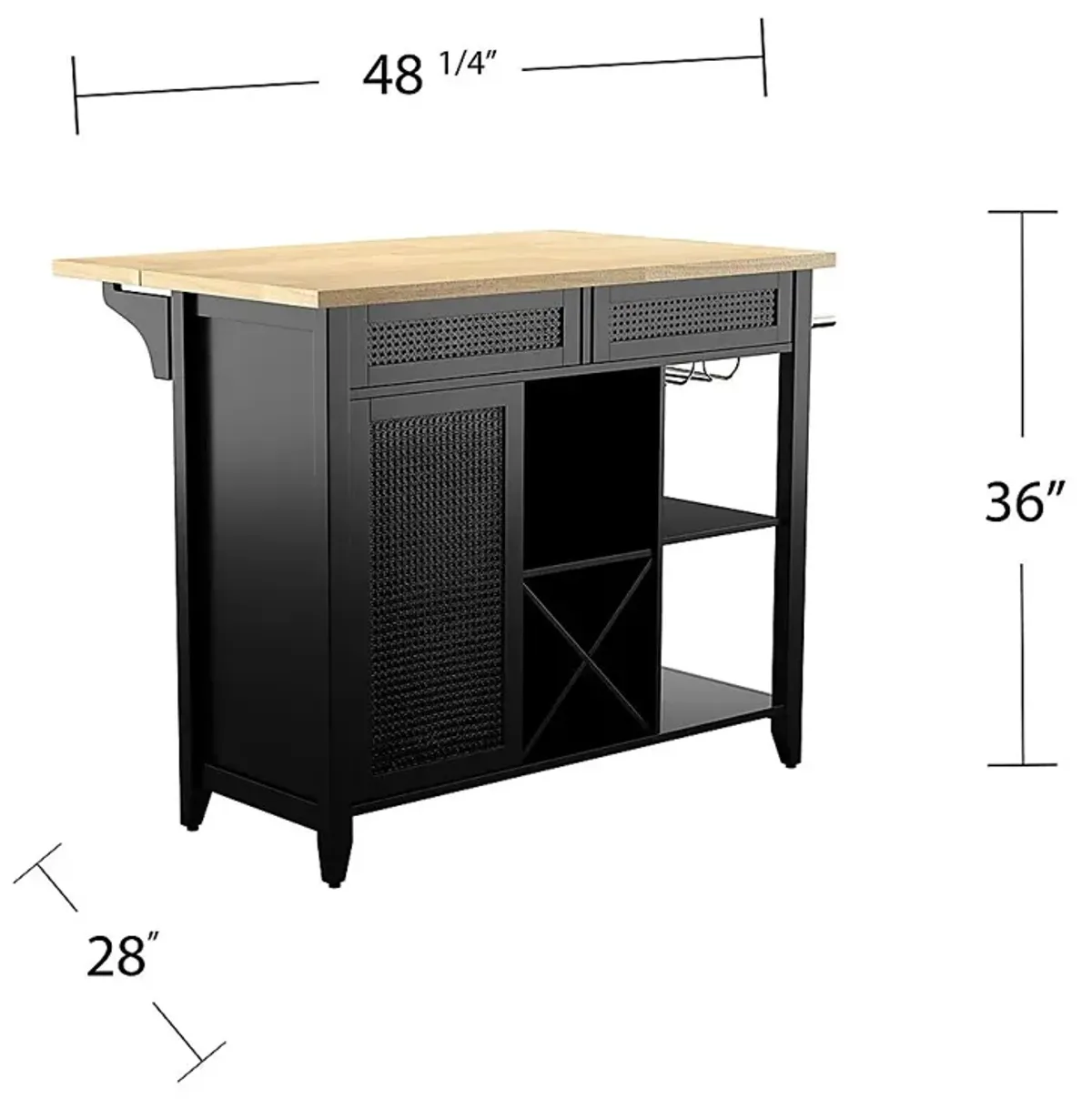 Brickellen Natural Kitchen Cart