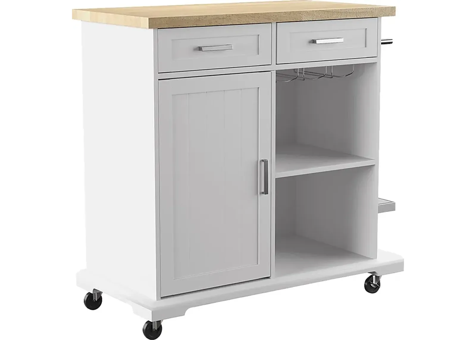 Deblyn White Kitchen Cart