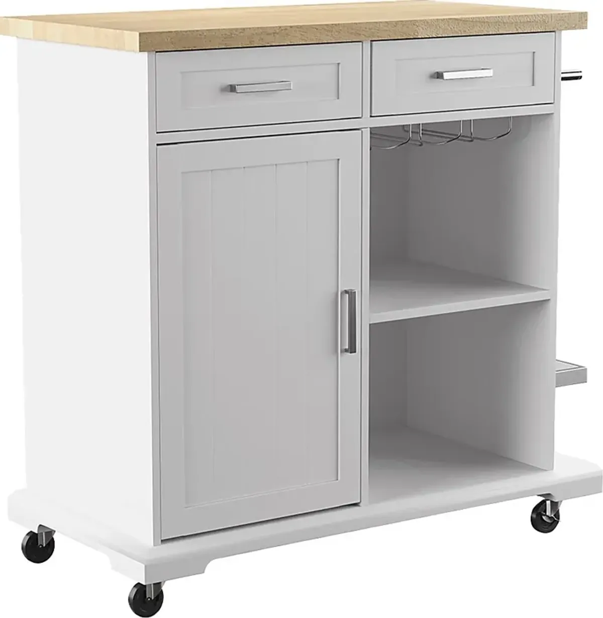 Deblyn White Kitchen Cart