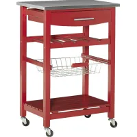 Kalany Red Kitchen Cart