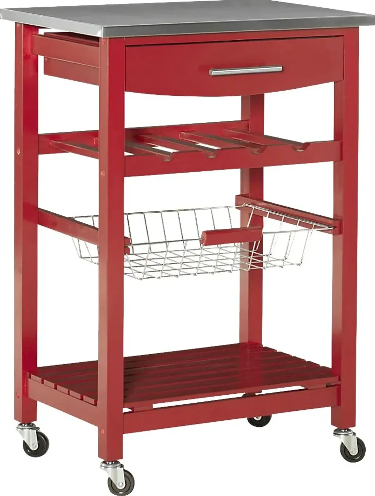 Kalany Red Kitchen Cart